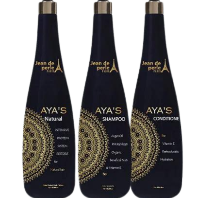 Package No. 18- Ayas Natural: 1 Liter  Ayas Shampoo: 1 Liter  Ayas Conditioner: 1 Liter